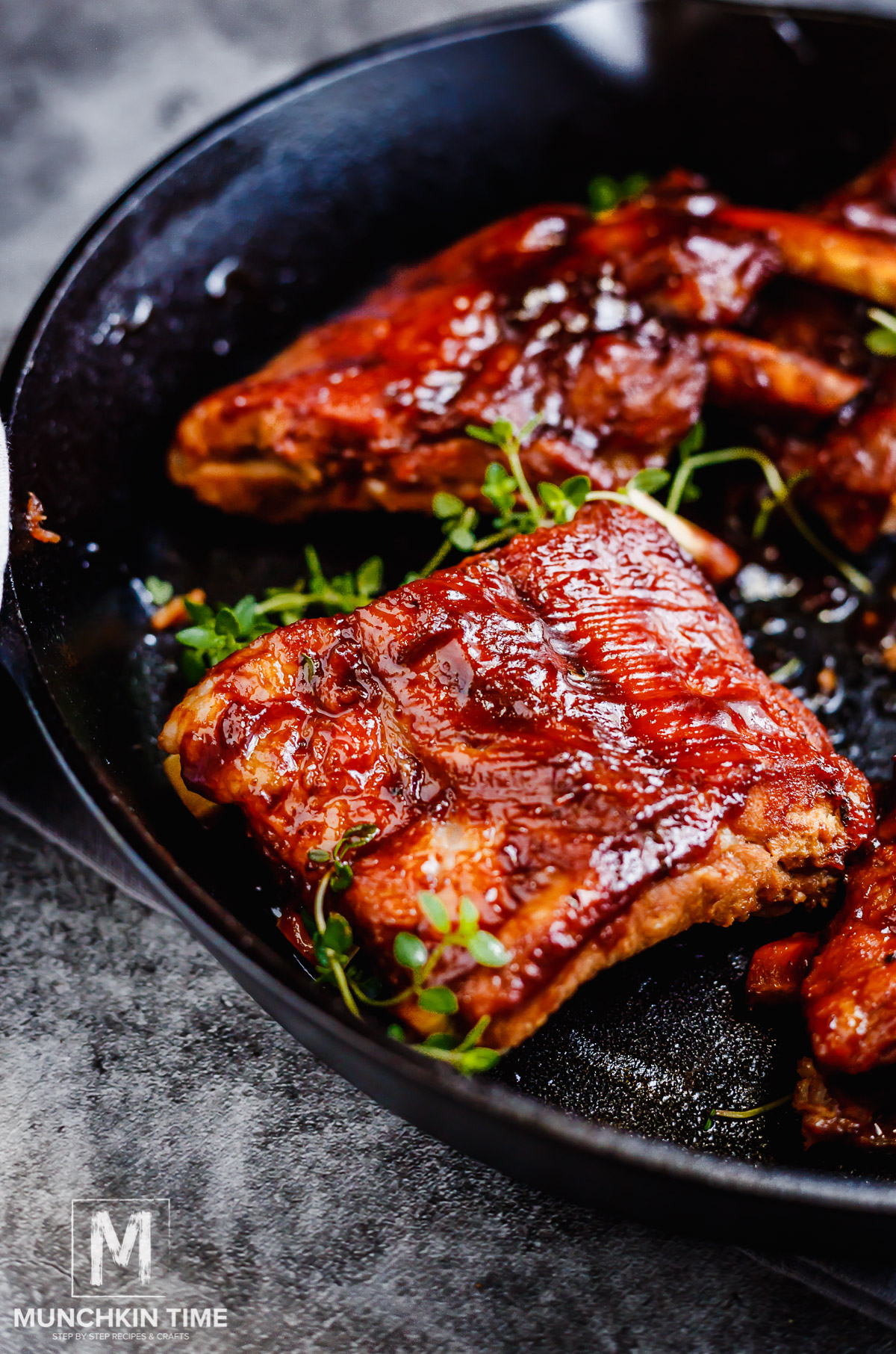 Incredibly juice & fall-off-the-bone baby back ribs braised in amazing liquid inside Instant Pot.
