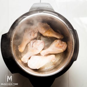 Delicious Instant Pot Chicken Drumstick in yummy dairy free sauce.