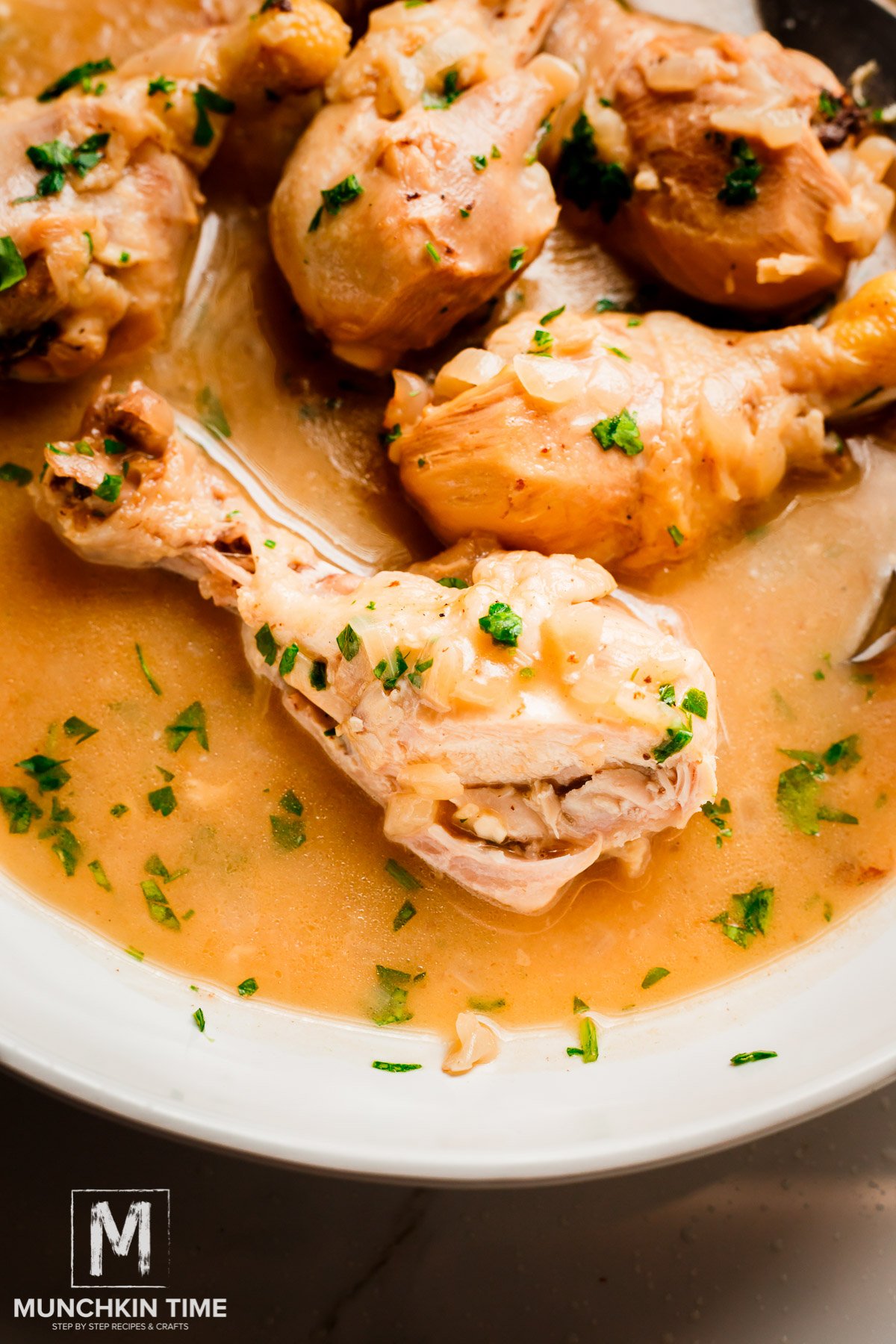 Delicious Instant Pot Chicken Drumstick in yummy dairy free sauce.
