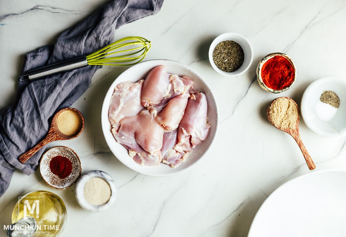  Ecco cosa ti serve per preparare le cosce di pollo al forno.