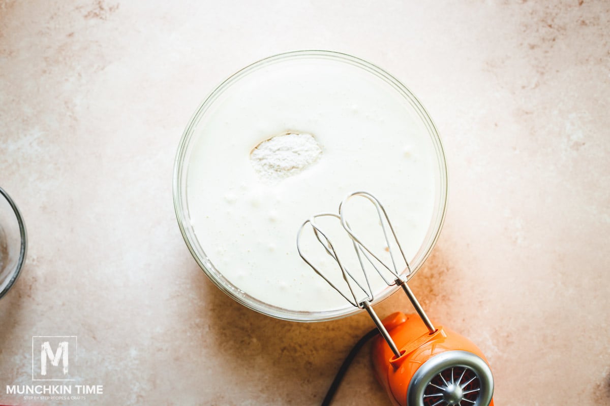 Add flour to the batter.