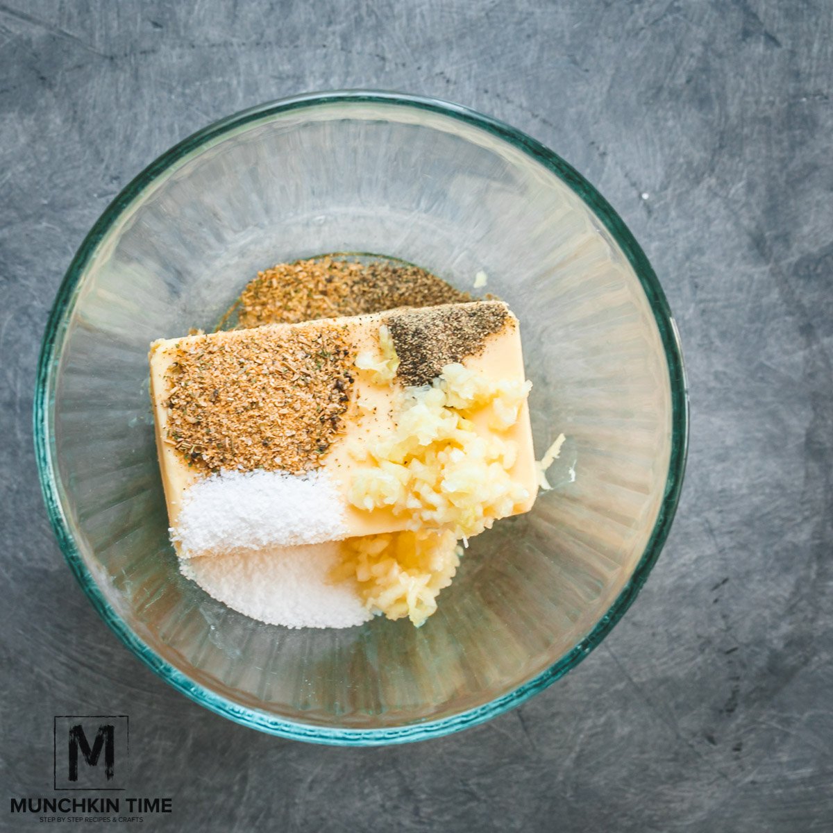 Butter with spices inside the bowl.