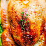 The Best Turkey Stuffing Recipe Ever inside the cooked Turkey.