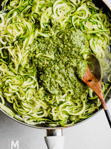 Easy Zucchini Noodles with Pesto (Almond)