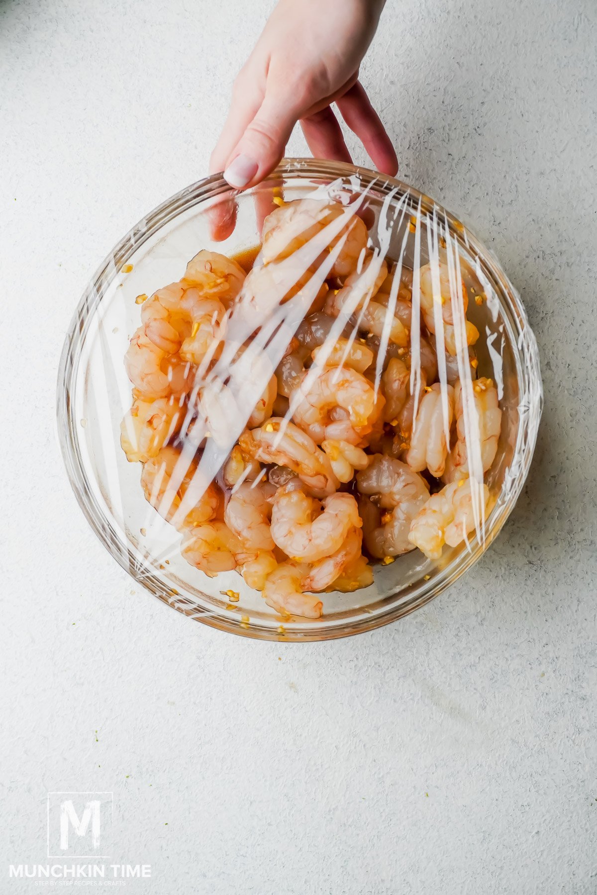 Shrimp marinated in honey soy marinate. 