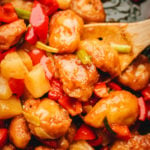 Sweet and Sour Chicken with Pineapple and Peppers is ready to be served.