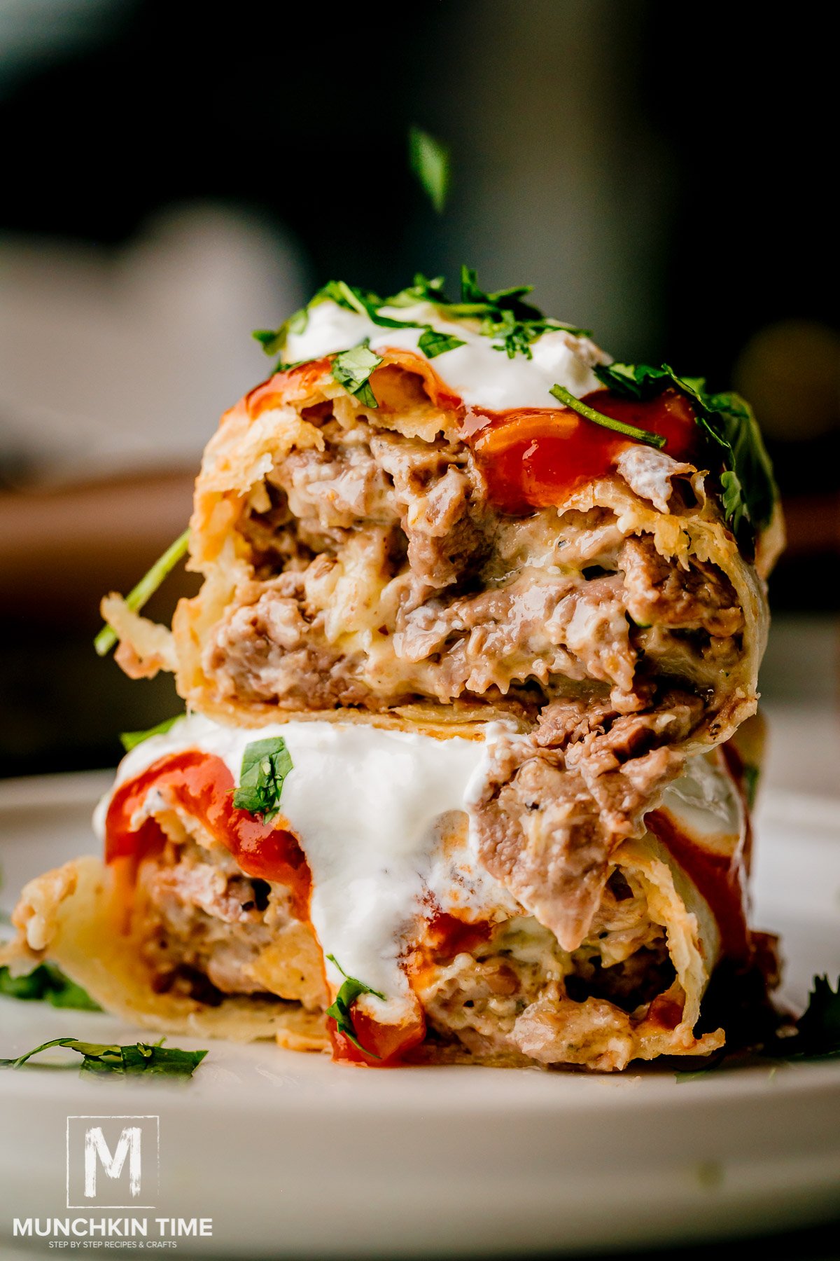 Beef and cheddar chimichangas