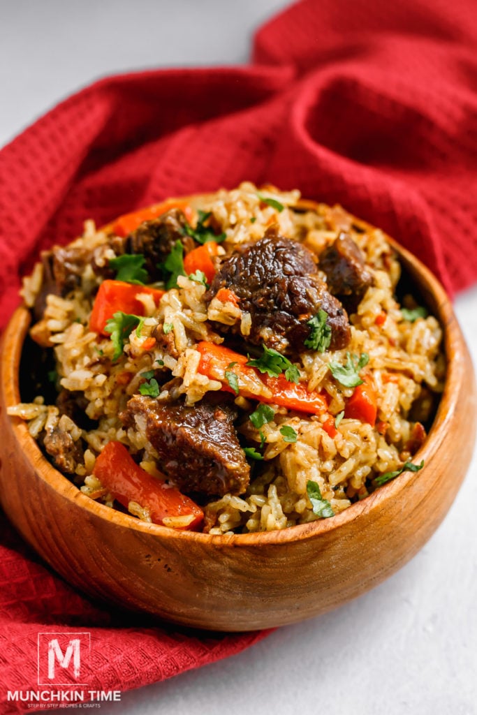Easy Beef Rice Pilaf Instant Pot (Beef Plov) Munchkin Time