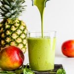 Healthy green smoothie with spinach.