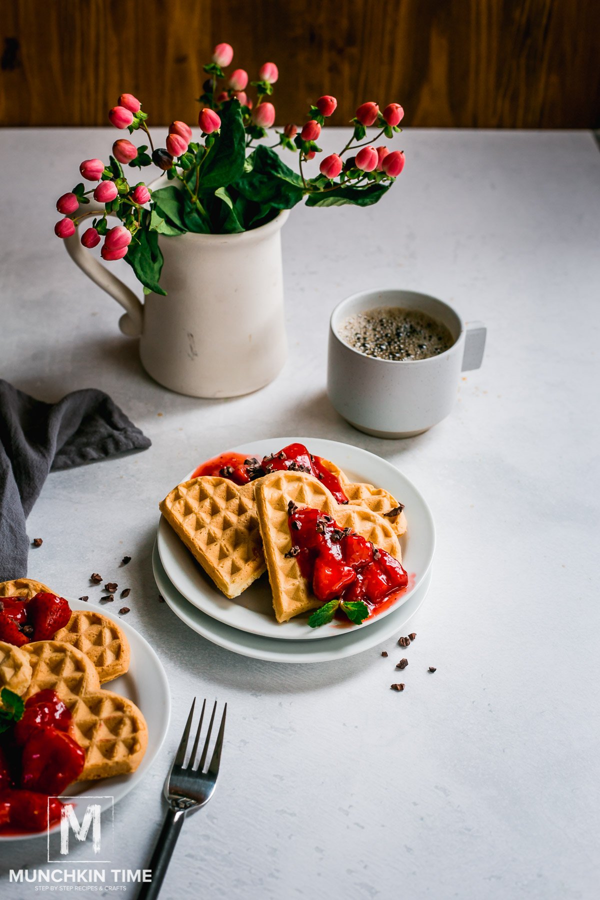 Dairy Free Waffle Recipe in Heart Shaped Waffle Maker