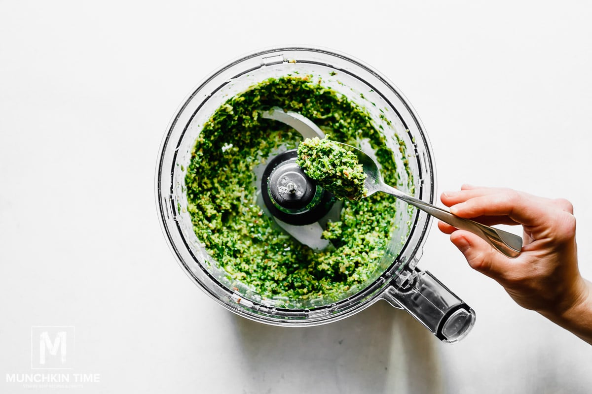 How to make pesto from scratch using food processor.