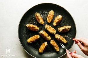 Cook chicken mushroom sausages for about 10 minutes.