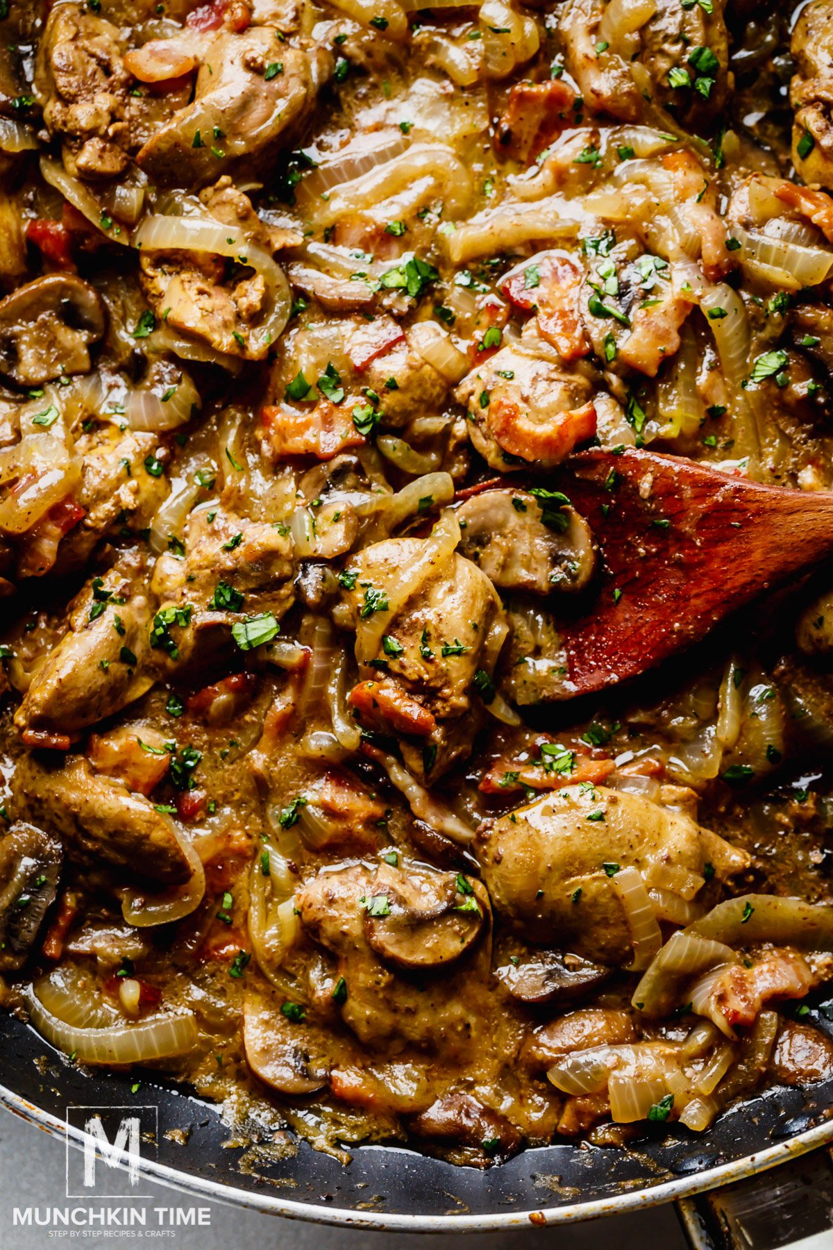 Chicken Liver Recipe with Bacon & Onions