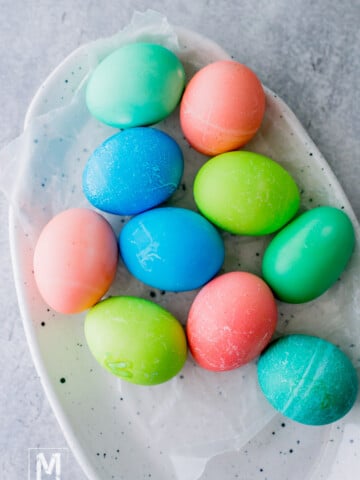 eggs done dying and drying.