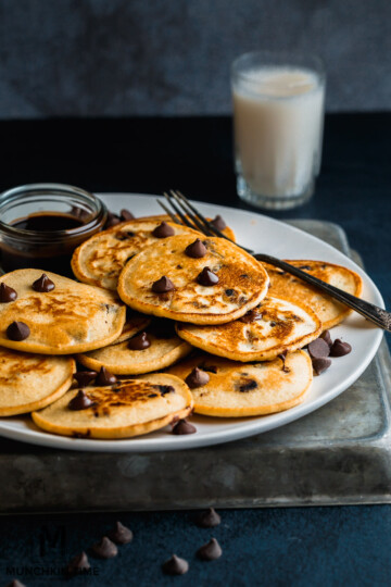 Gluten free Pancakes with chocolate chips.
