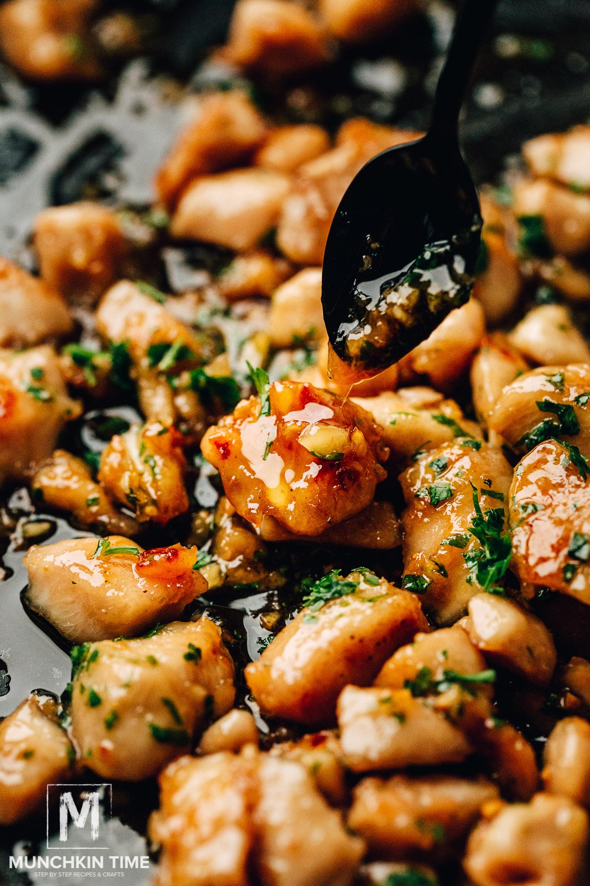 Chicken with garlic sauce, super easy honey garlic chicken recipe.