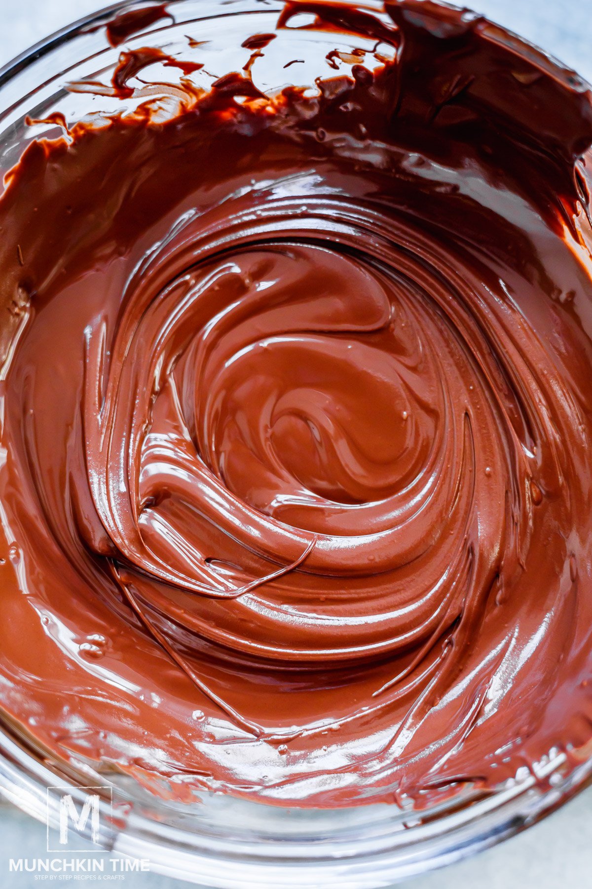 melted chocolate in a bowl.