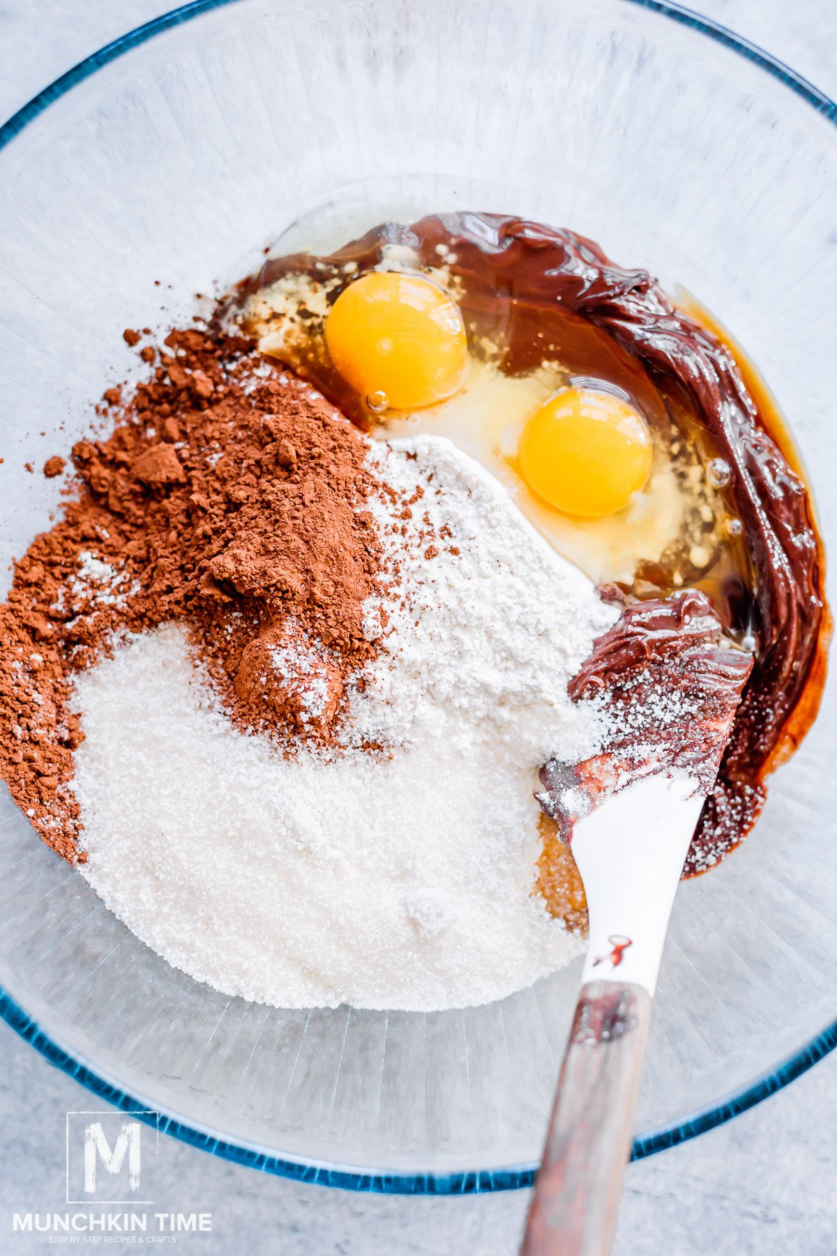 Best Cheesecake Chocolate Brownies batter before mixing the ingredients.