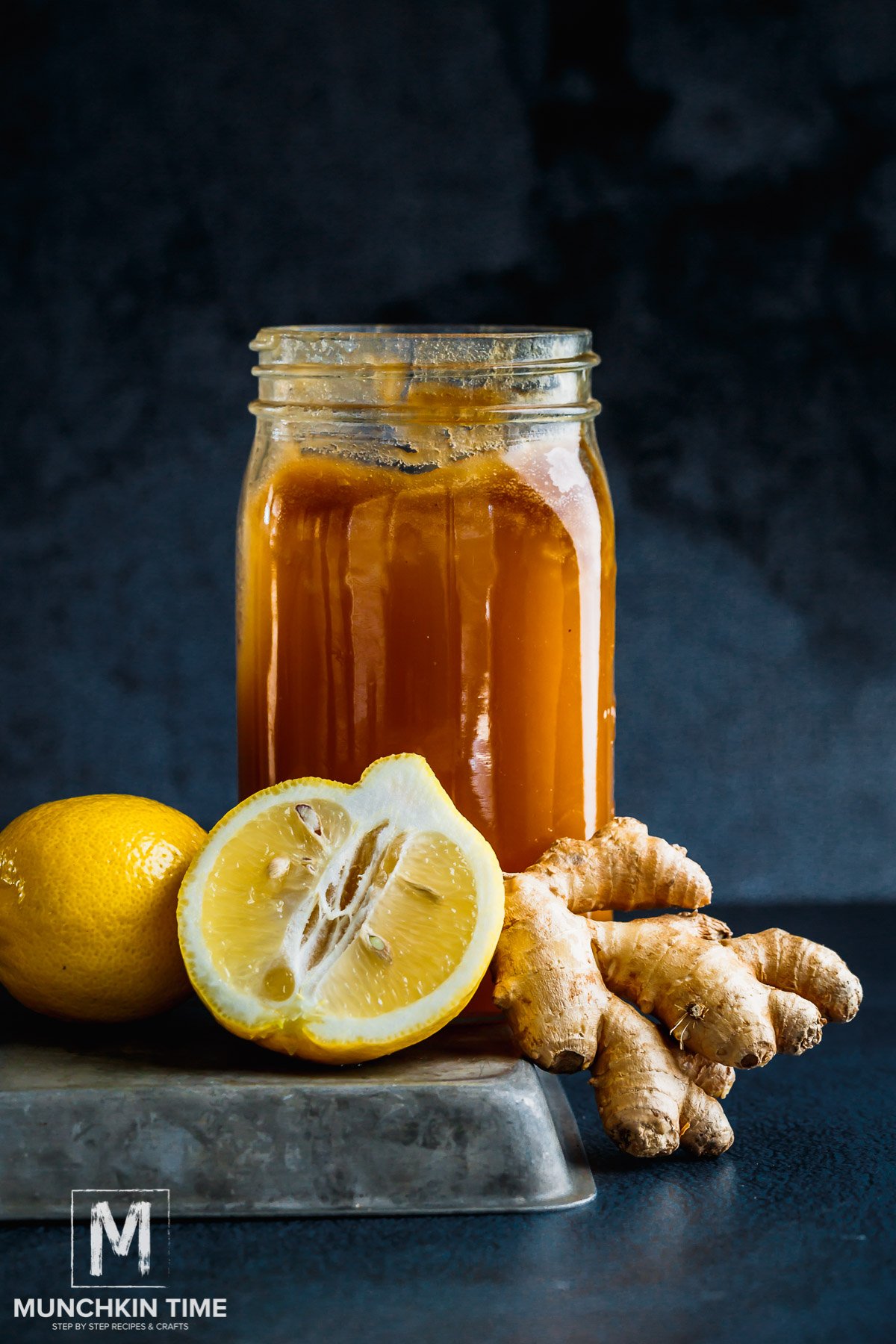 Honey ginger syrup with lemon.