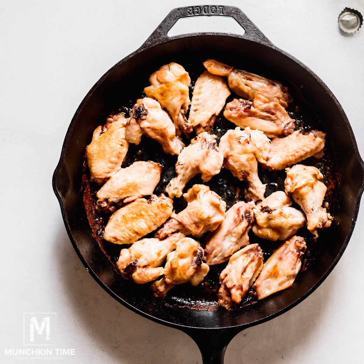 BBQ chicken wings baked in the oven until golden color.