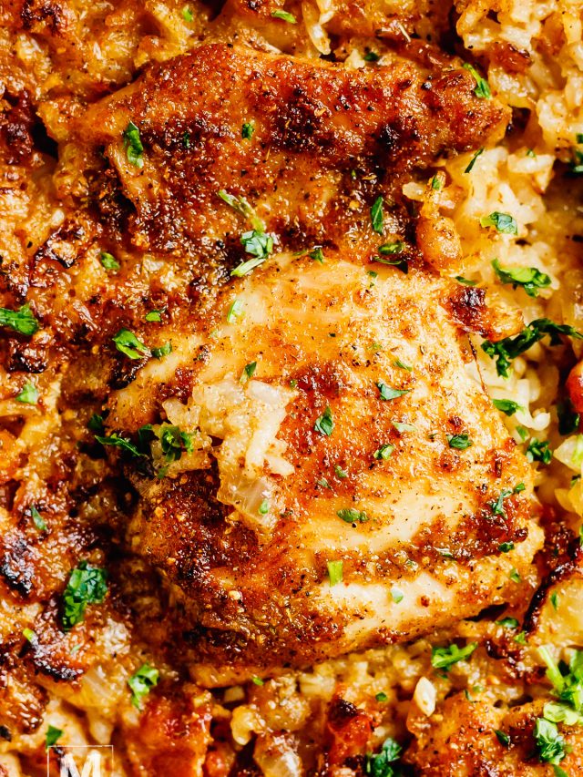 Easy Chicken Thighs and Rice Casserole
