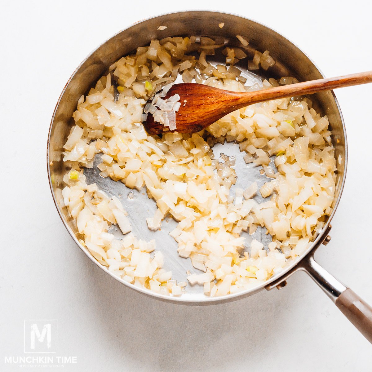 Sauteed onion in skillet.