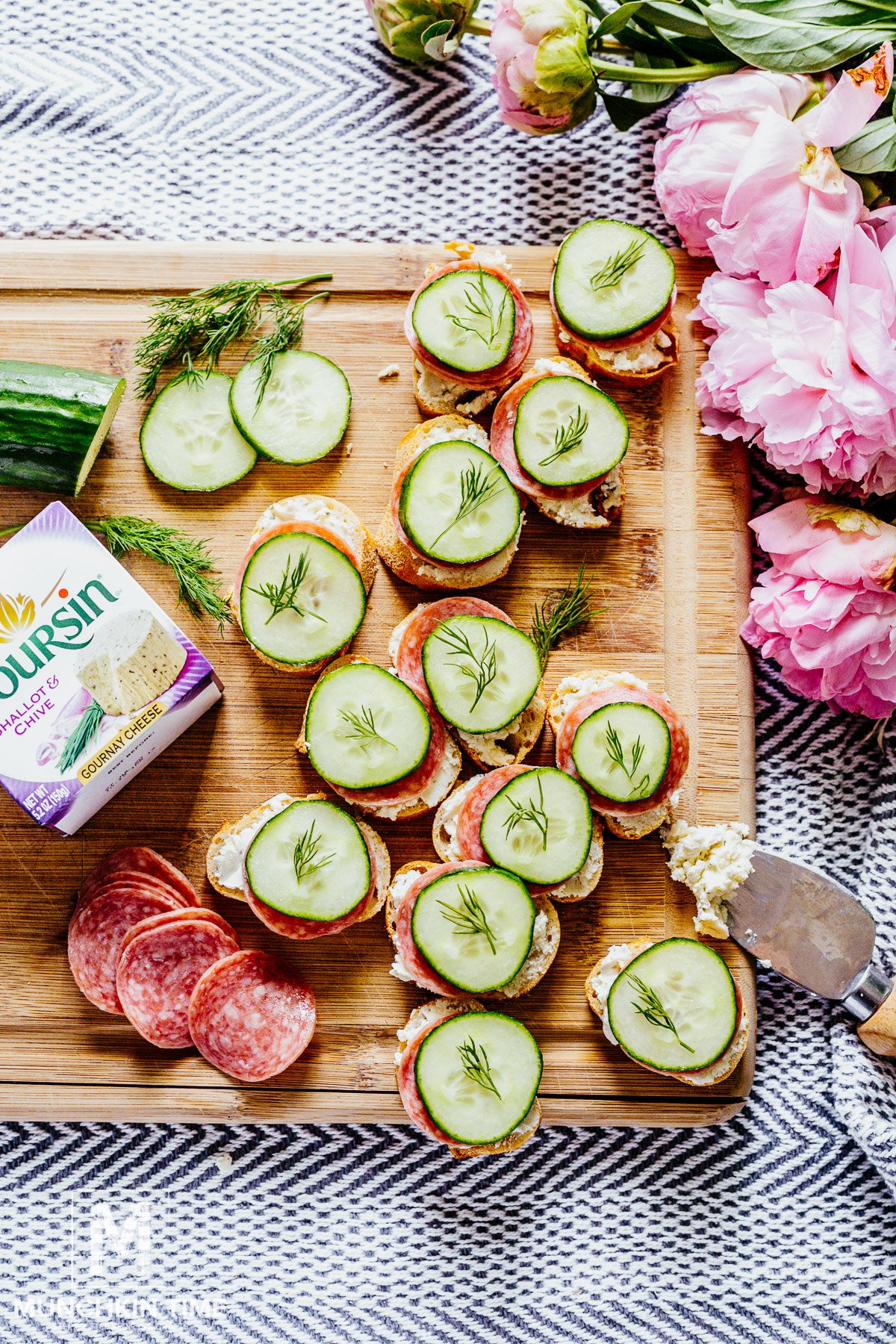 Cucumber and cream cheese sandwiches