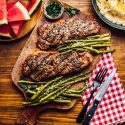 Best New York Strip Steak Grill Recipe with Asparagus