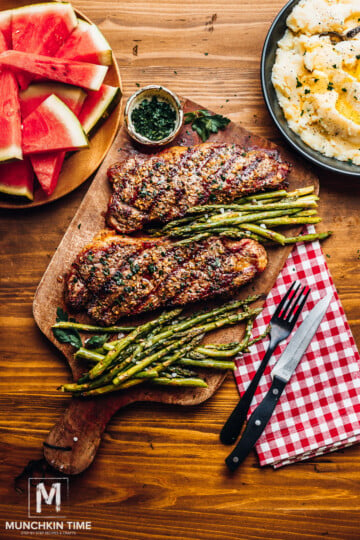 New York Strip Steak Recipe with Asparagus