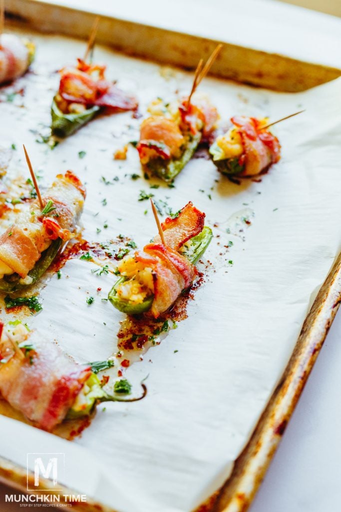 Delicious Shrimp Jalapeno Poppers Wrapped in Bacon Munchkin Time