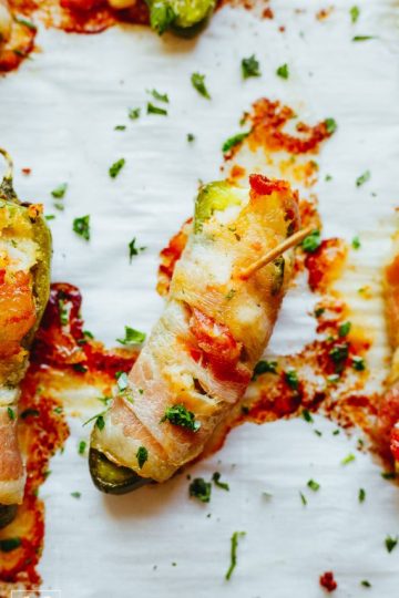 Shrimp Jalapeno Poppers Wrapped in Bacon