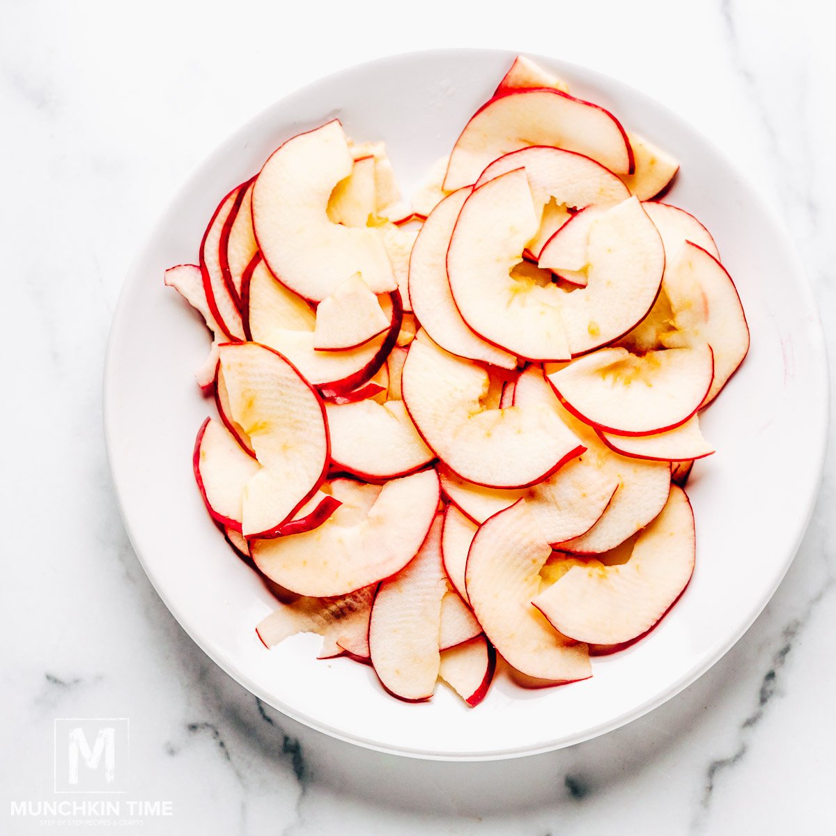 Softened apple slices.