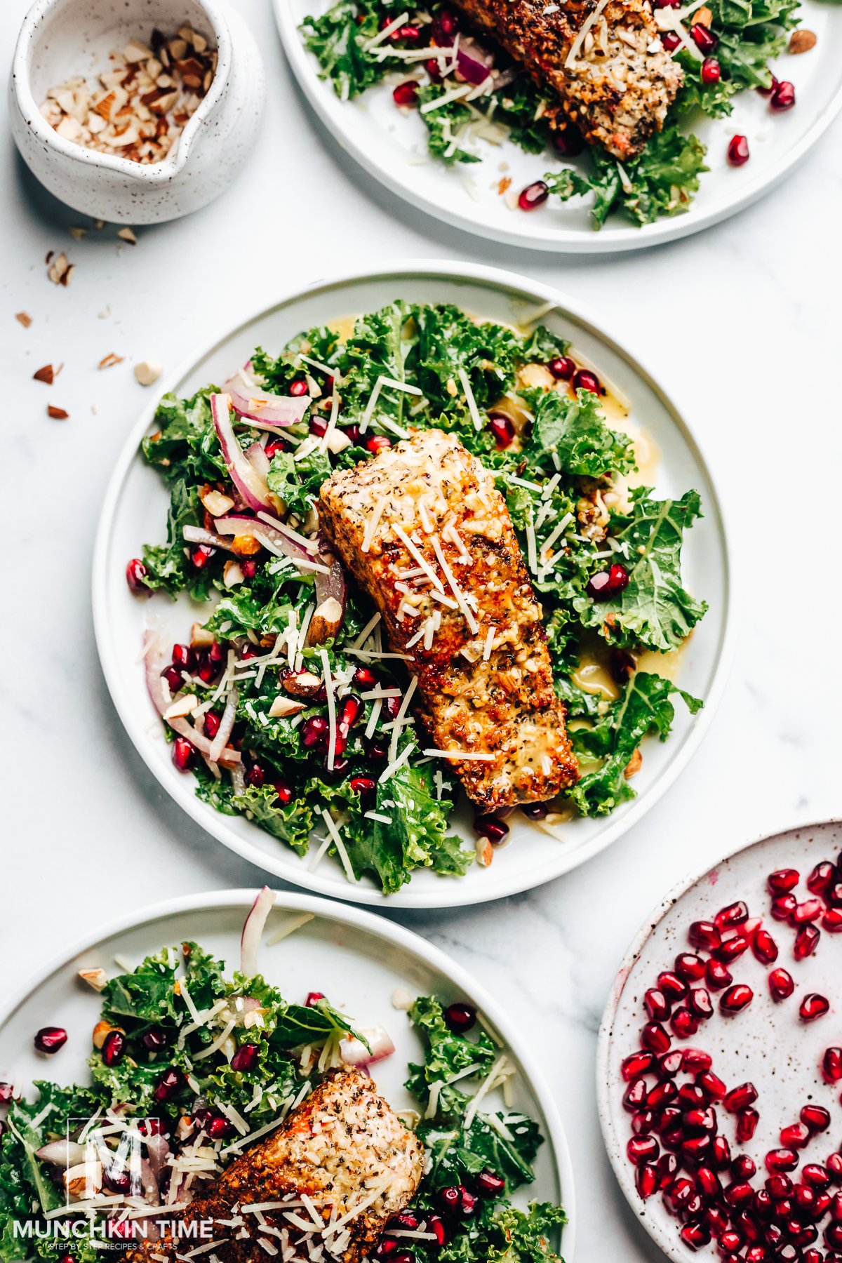 Almond Crusted Salmon and Kale Salad