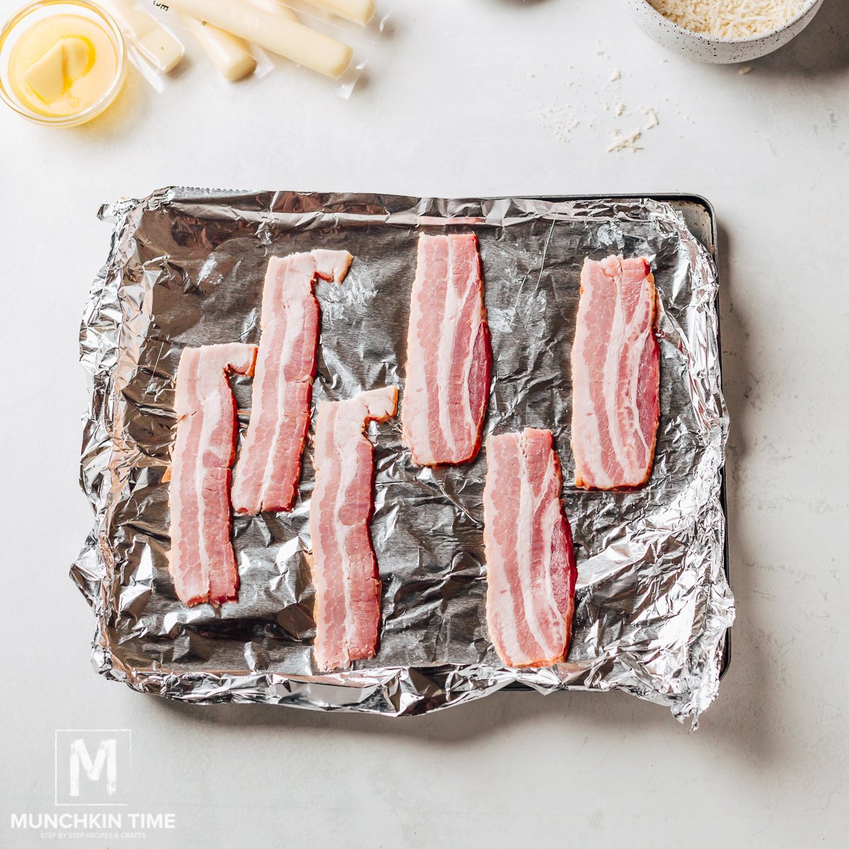 Baking bacon in the oven.