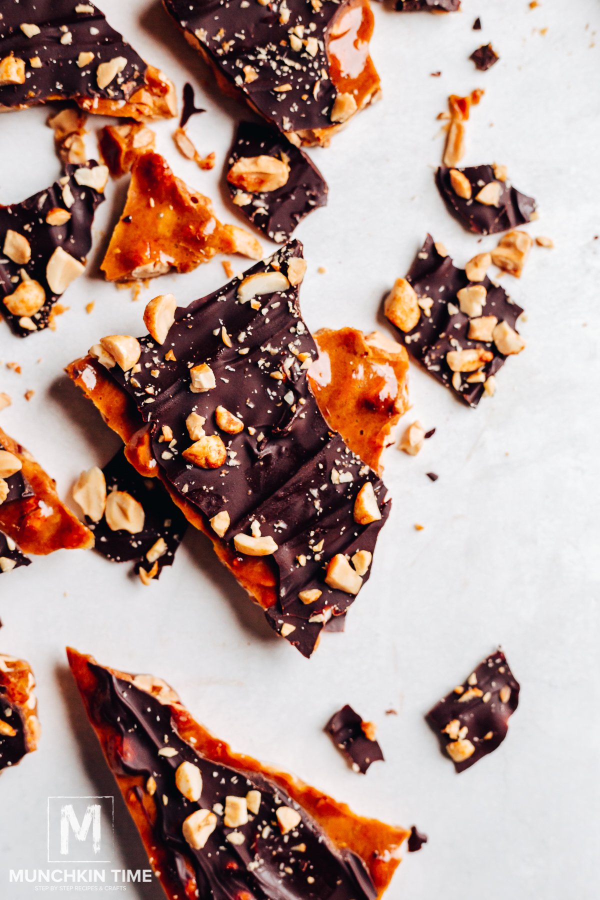 Easy Microwave Peanut Brittle with Chocolate