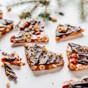 Easy Microwave Peanut Brittle with Chocolate
