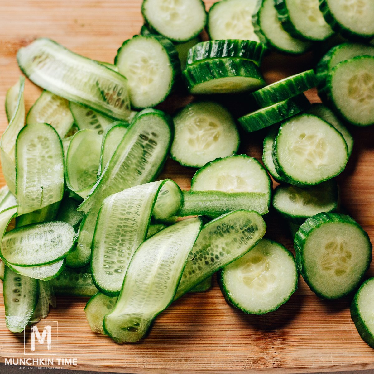 Peeled cucumbers.