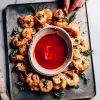 Roasted Garlic Shrimp (Christmas Wreath) with Shrimp Sauce