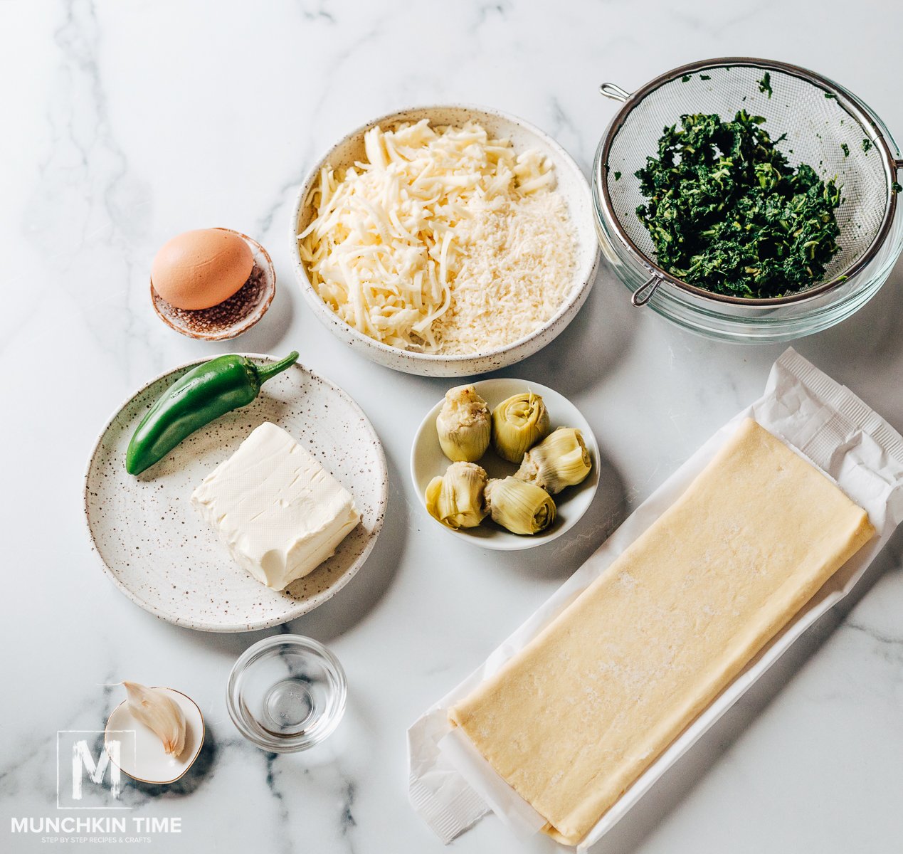 Ingredients need to make spinach dip
