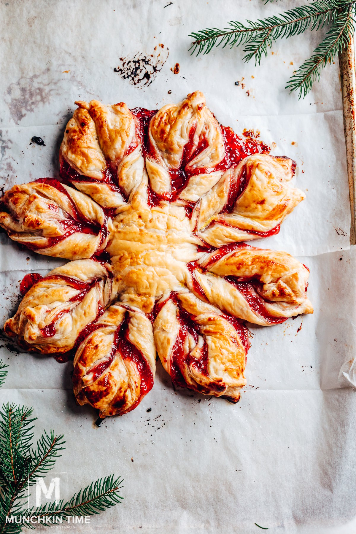 Red, White and Blue Puff Pastry Breakfast Tart - Recipes From A Pantry