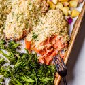 One Pan Roasted Salmon With Broccoli And Potatoes