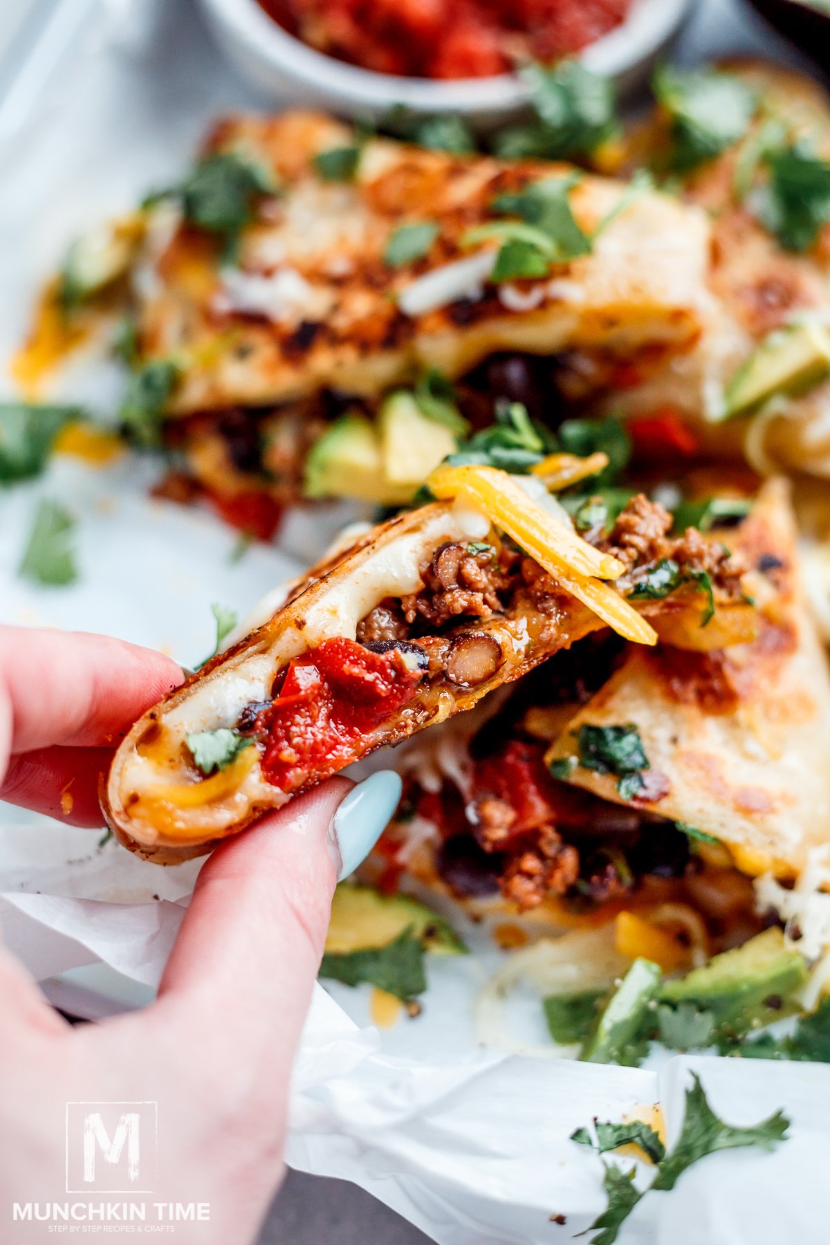 Cheesy Ground Beef Quesadillas