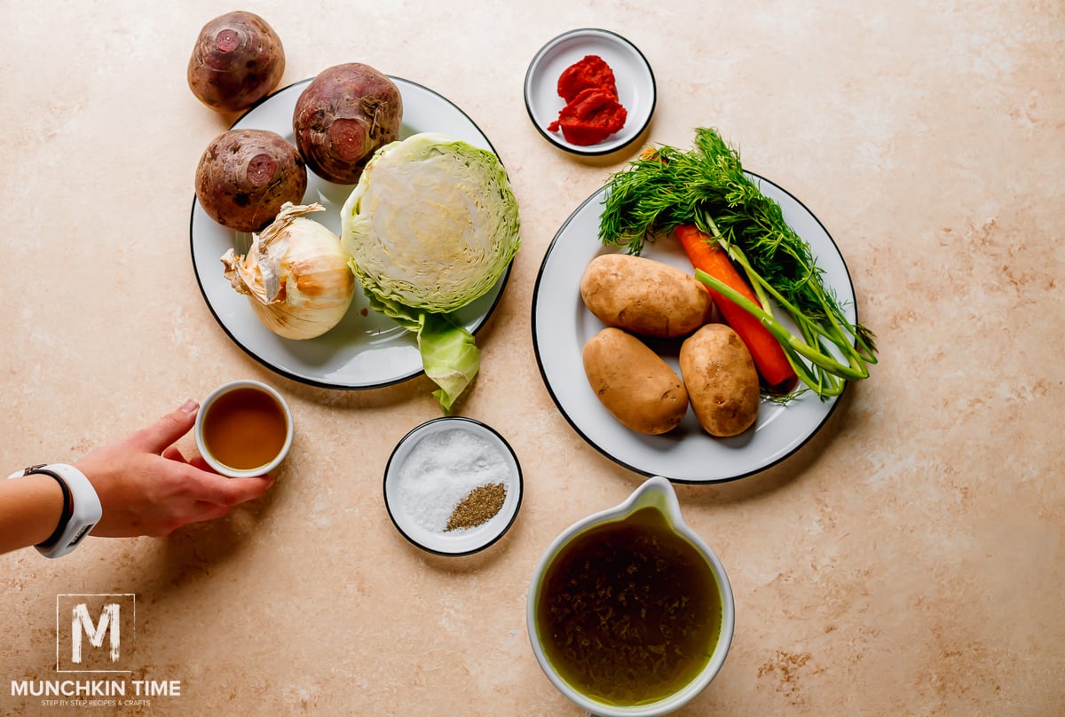 Ingredients in beet soup