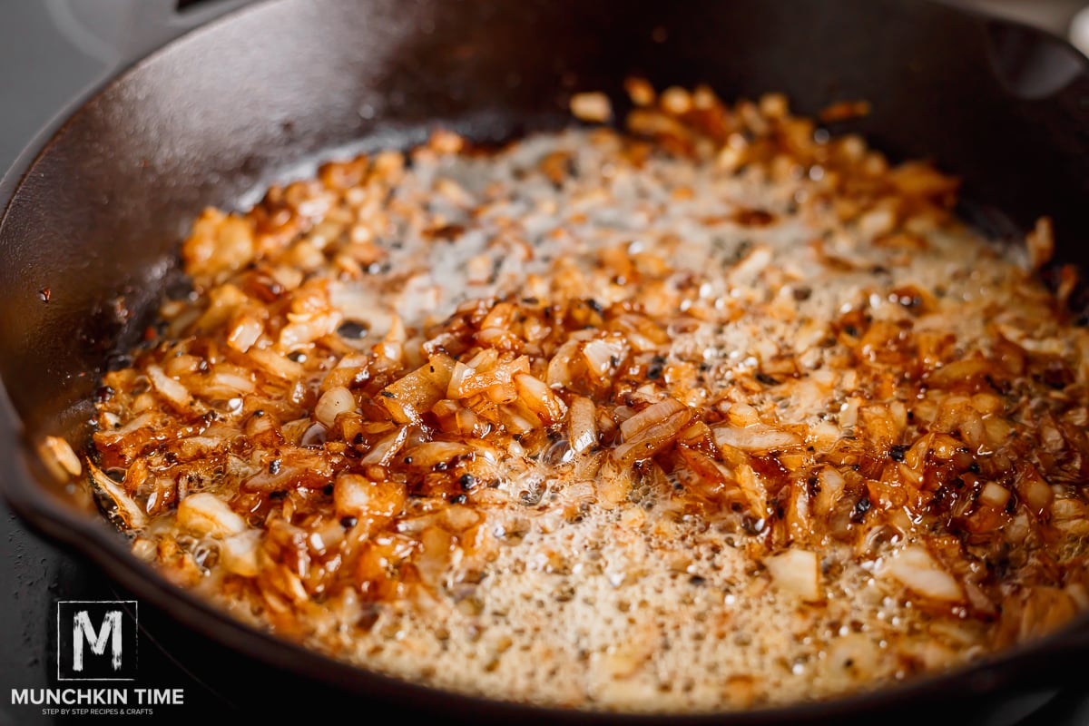 Caramelized Onion in a cast iron skillet