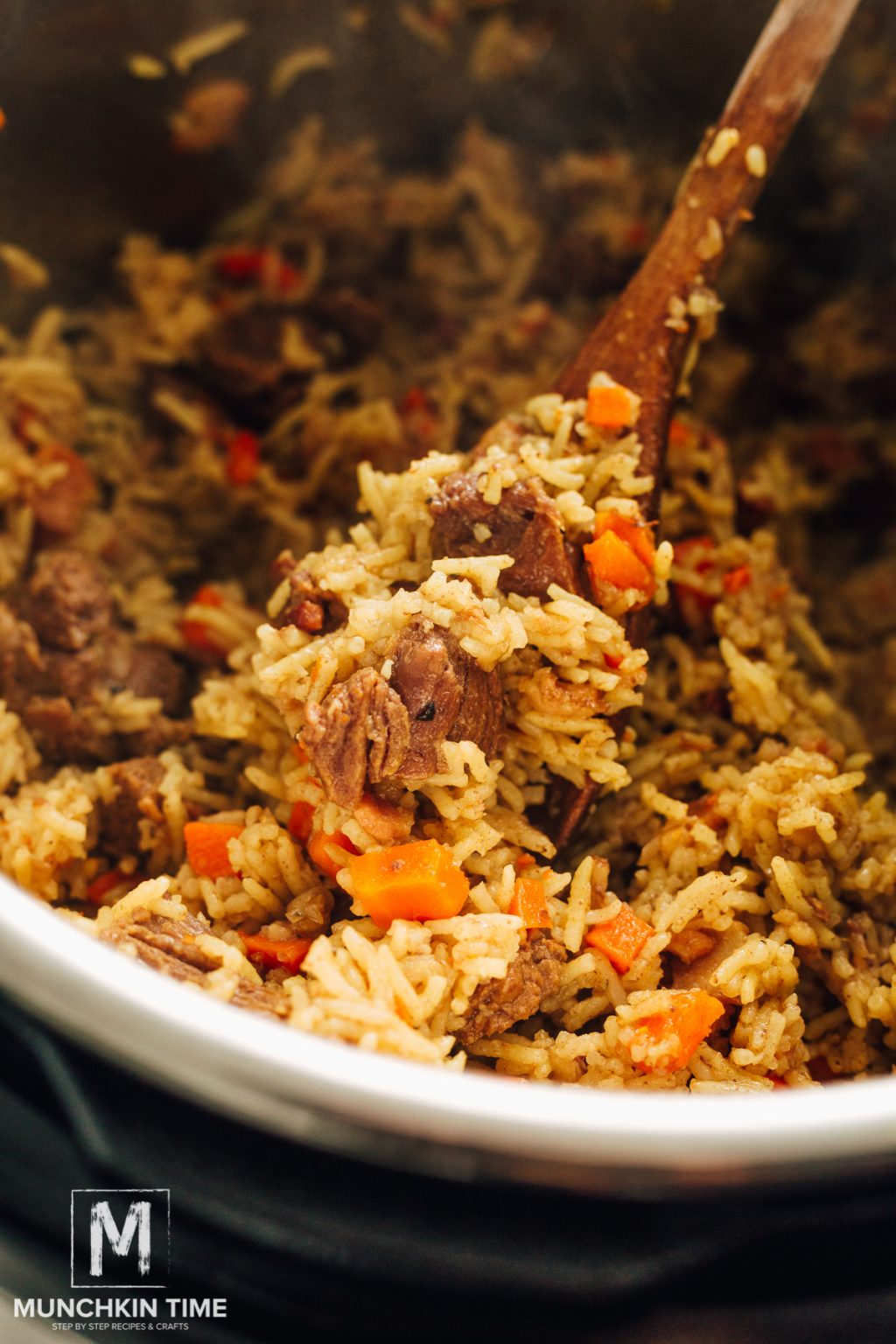 Easy Beef Rice Pilaf Instant Pot (Beef Plov) Munchkin Time