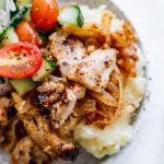 grilled Chicken Thighs with mashed potatoes