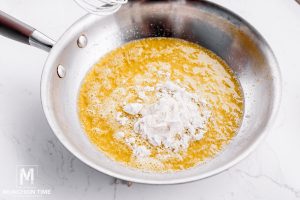 melted butter and flour