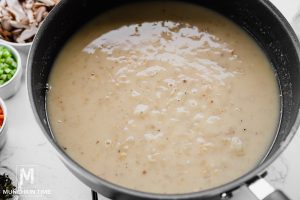 whisk in the wine and chicken broth