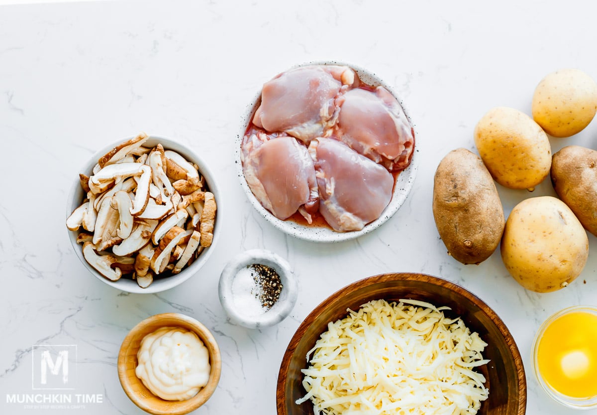 Ingredients Needed for baked chicken thighs and potatoes