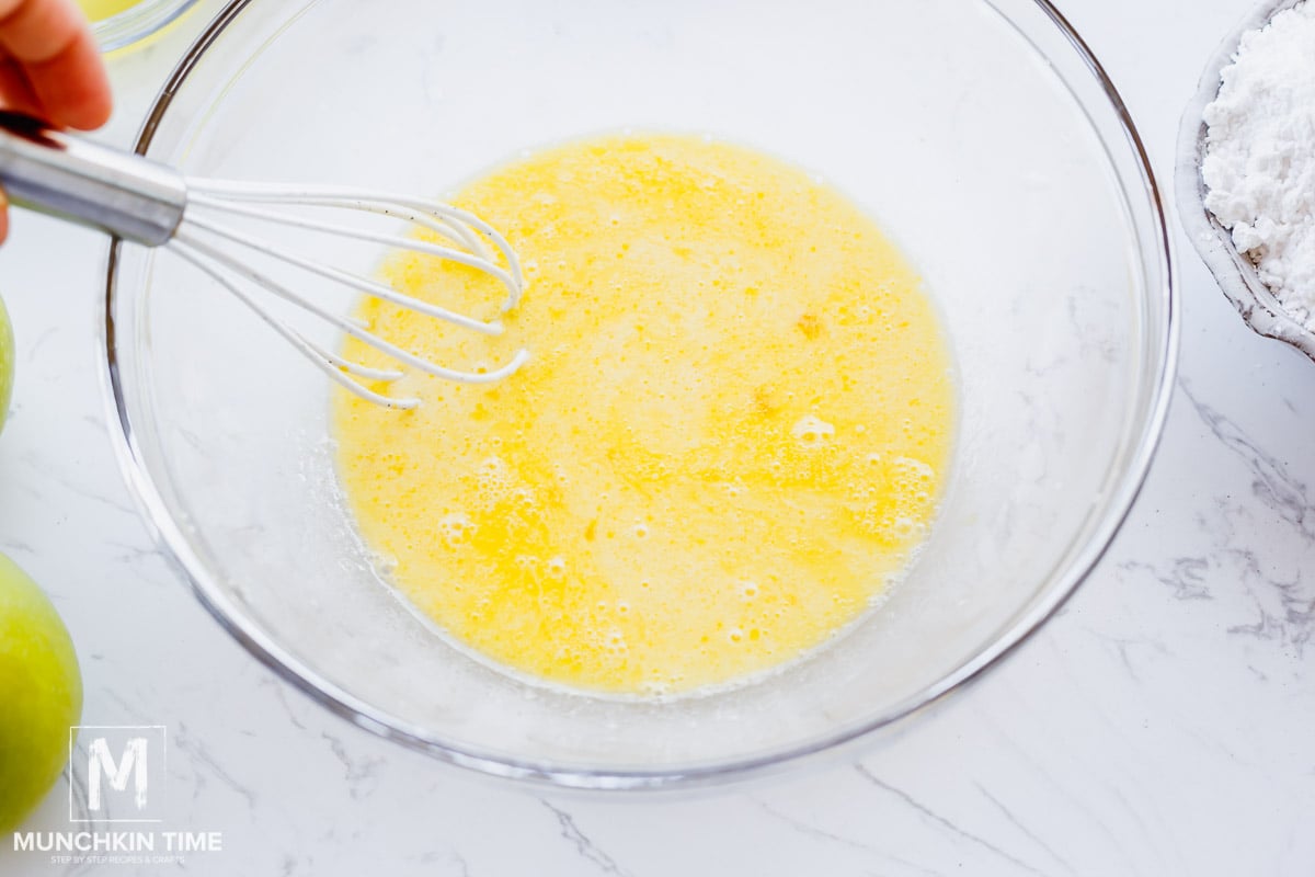 In a separate bowl, whisk together all of the wet ingredients